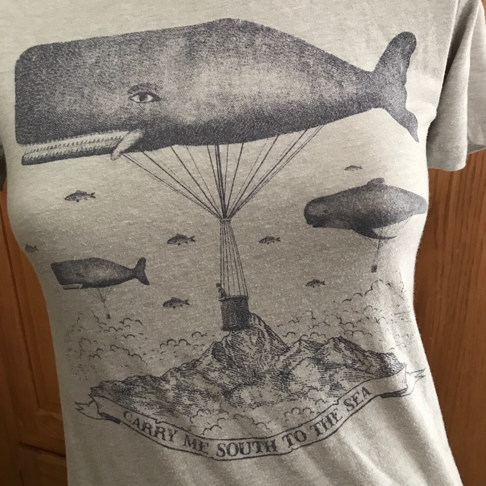 Next Level Apparel Light Gray Whale Graphic Short Sleeve Tee - Picture 2 of 11